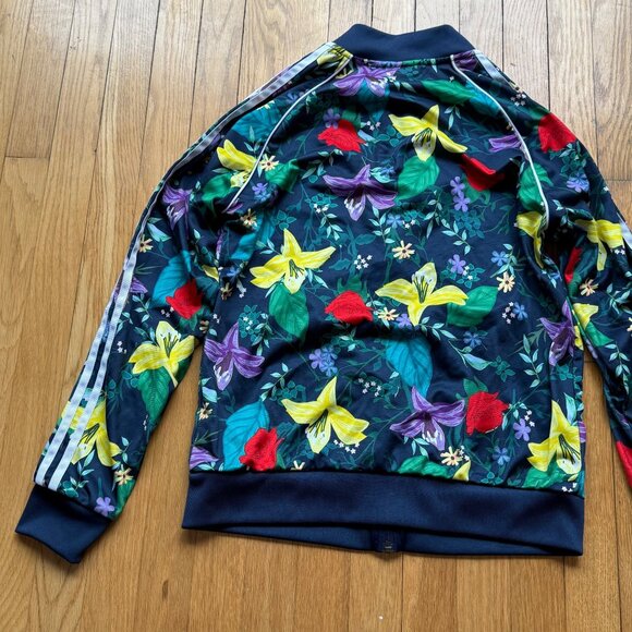 Adidas Size M Multicolor Blossom Of Life Floral Graphic Full Zip Track Jacket - Picture 15 of 15